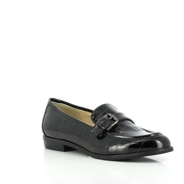 Amalfi Toscana Black Crocodile Print Loafers