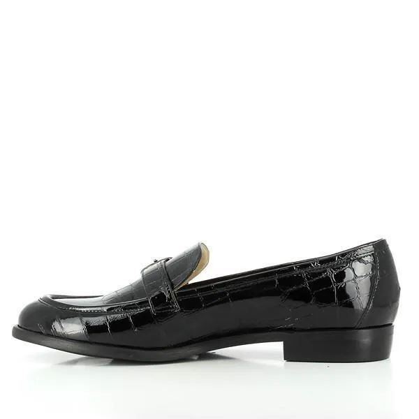 Amalfi Toscana Black Crocodile Print Loafers