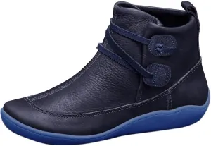AMDBEL Black Boots for Women, Ankle Boots for Women Arch Support Womens Low Heel Fashion Lace Up Zipper Booties Slip On Fall Winter Short Booties