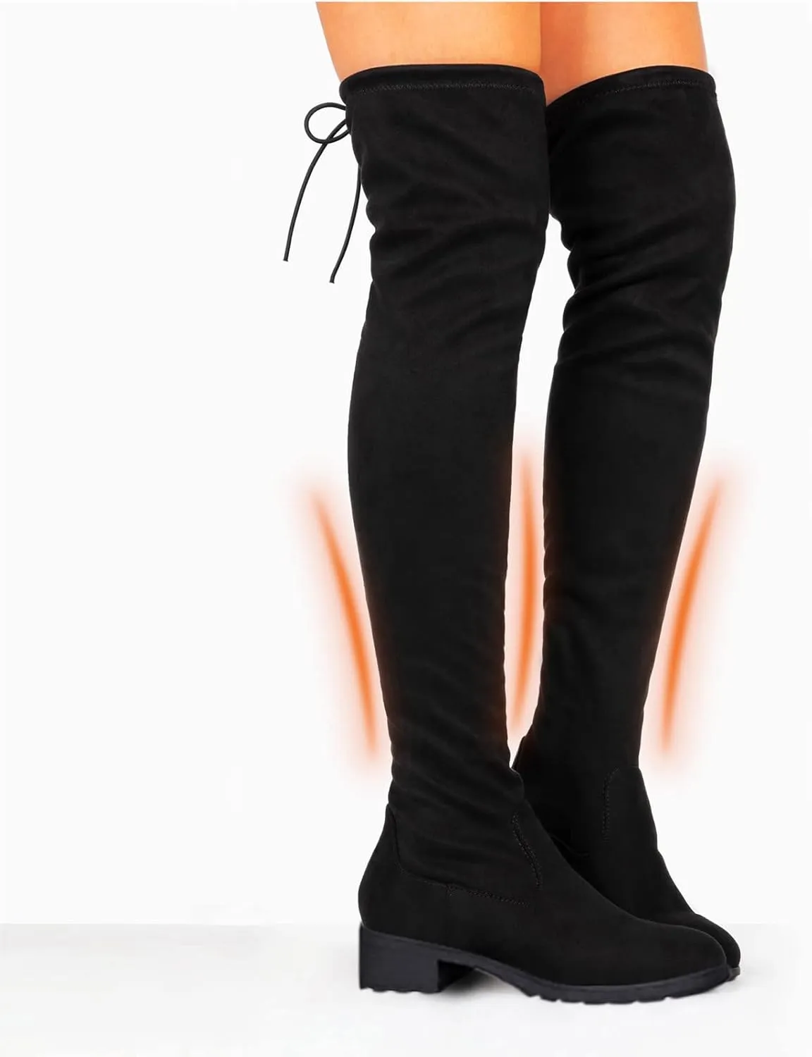 AMDBEL Boots for Women, Over The Knee Boots for Women Women's Over The Knee Thigh High Boots Long Stretch Chunky Heels Boots