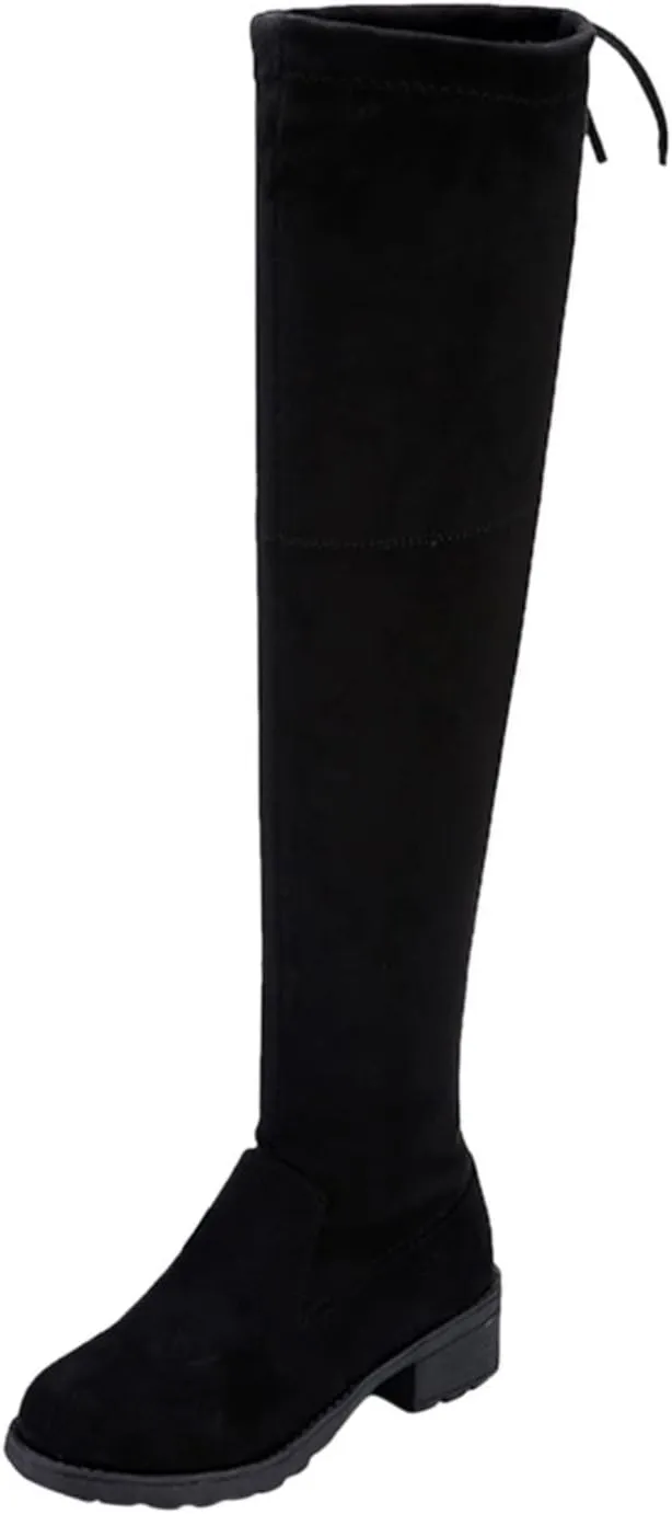 AMDBEL Boots for Women, Over The Knee Boots for Women Women's Over The Knee Thigh High Boots Long Stretch Chunky Heels Boots