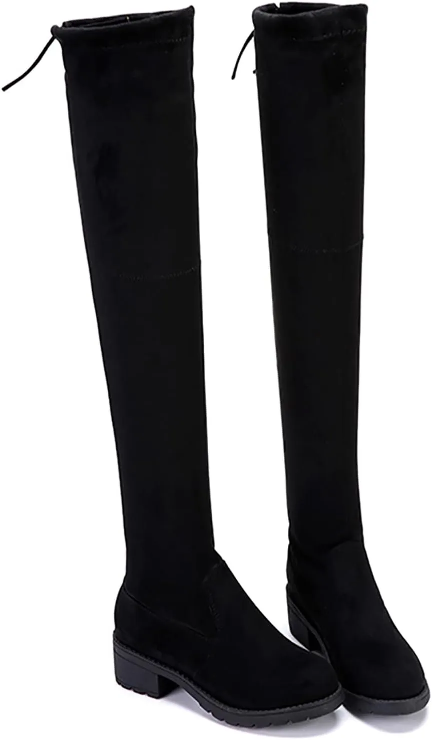 AMDBEL Boots for Women, Over The Knee Boots for Women Women's Over The Knee Thigh High Boots Long Stretch Chunky Heels Boots