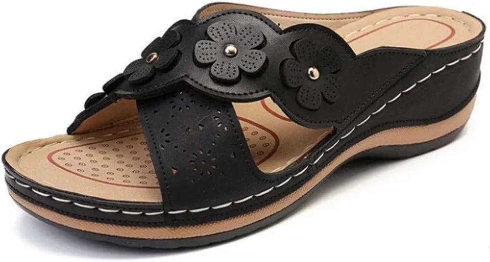 AMDBEL Orthopedic Sandals for Women with Arch Support Dressy Casual Olantar Fasciitis Flip Flops Walking Summer Shoes