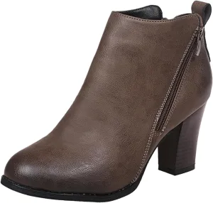 Ankle Boots for Women Low Heel Womens Work Boots Fashion Casual Pointed Toe Diagonal Side Zipper High Heeled Shoes
