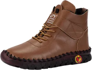 Ankle Boots for Women Platform Boots for Women New Winter Plus Size Women'S Shoes Lace Up Plush Warm Lined Boots