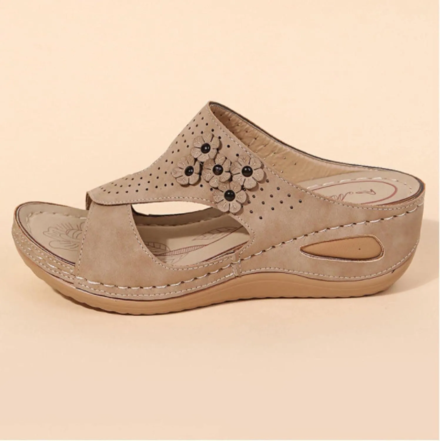 Arch Support Wedge Sandals Women Sandales Pour Femmes Comfort Dressy Summer Sandals Open Toe Walking Slip On Sandals