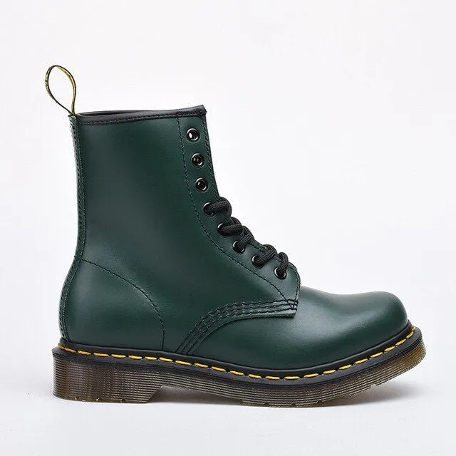 Autumn and winter new leather mid-tube Martin boots