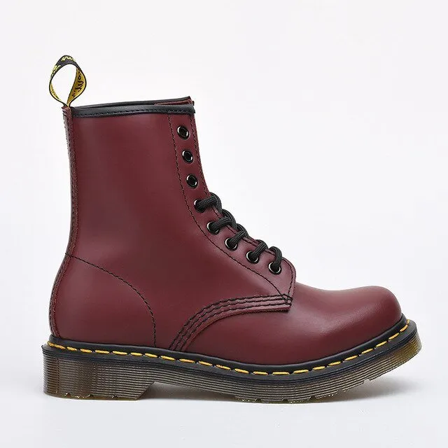 Autumn and winter new leather mid-tube Martin boots