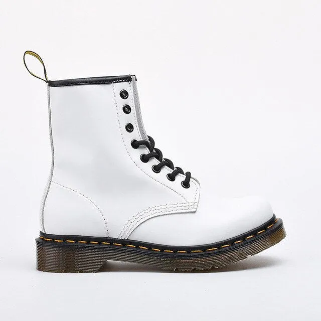 Autumn and winter new leather mid-tube Martin boots