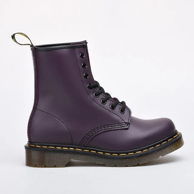 Autumn and winter new leather mid-tube Martin boots