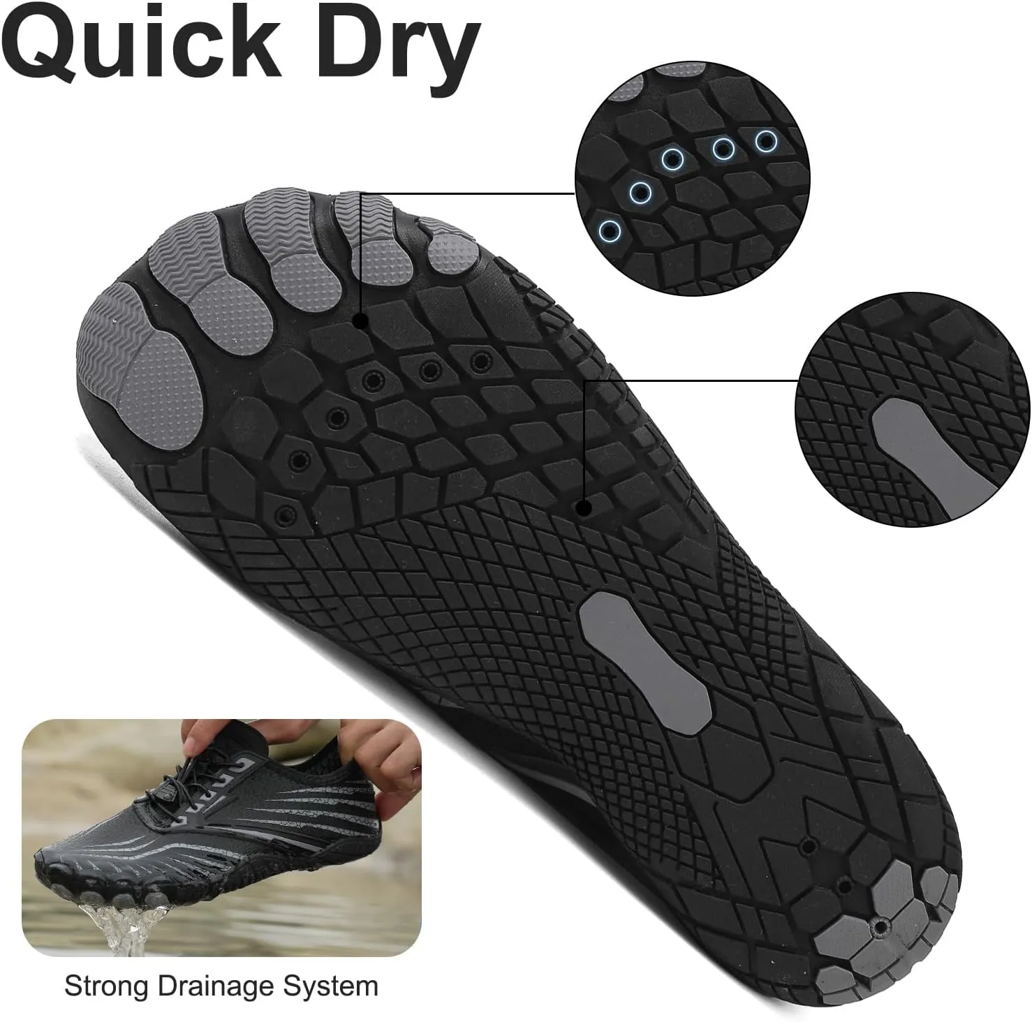 Barefoot Trail for Women Men, Waterproof Pro Trail Running with Wide Toe Box Healthy & Non-Slip BarefootAthletic Outdoor Hiking Footwear