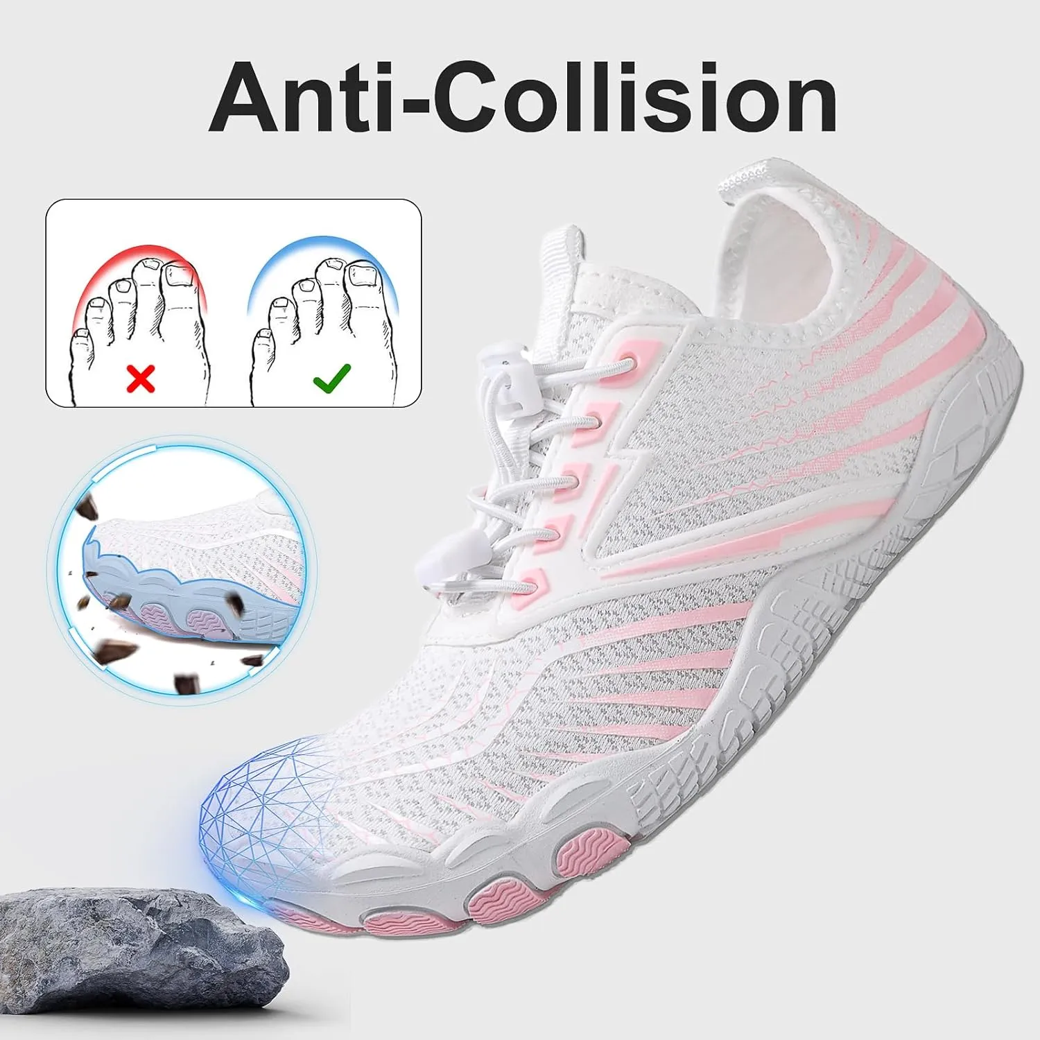 Barefoot Trail for Women Men, Waterproof Pro Trail Running with Wide Toe Box Healthy & Non-Slip BarefootAthletic Outdoor Hiking Footwear