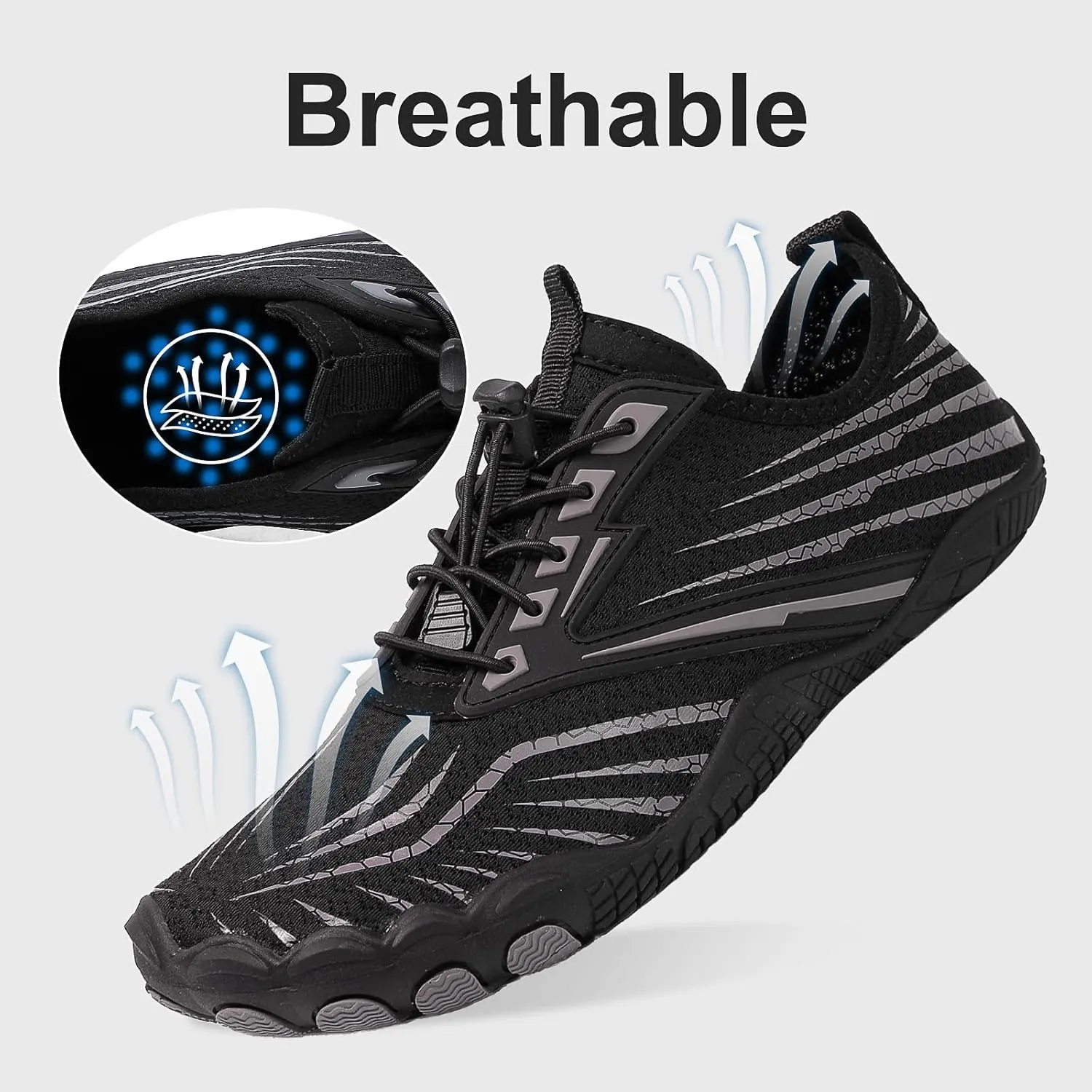 Barefoot Trail for Women Men, Waterproof Pro Trail Running with Wide Toe Box Healthy & Non-Slip BarefootAthletic Outdoor Hiking Footwear