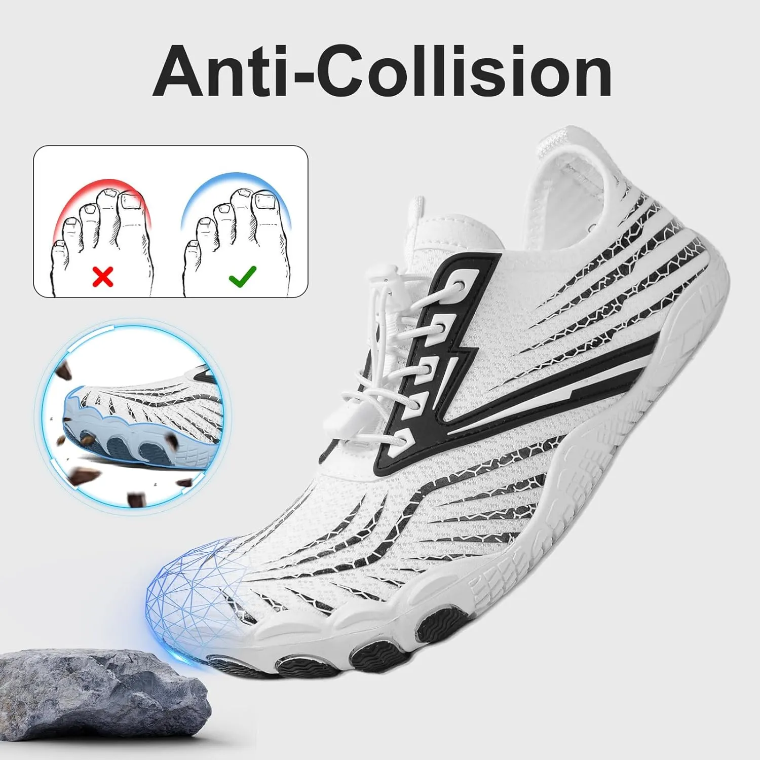 Barefoot Trail for Women Men, Waterproof Pro Trail Running with Wide Toe Box Healthy & Non-Slip BarefootAthletic Outdoor Hiking Footwear