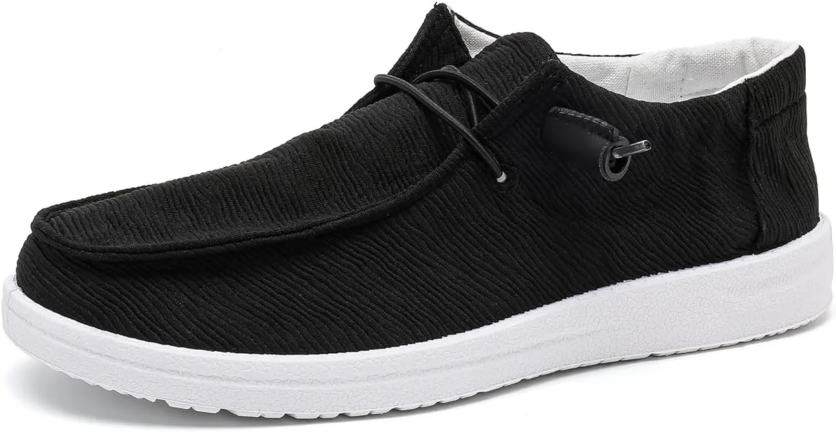 Betrue Womens Breathable Boat Shoes for Women, Womens Slip On Shoes Loafers Casual Deck Shoes, Womens Lightweight Canvas Lace Up Loafers