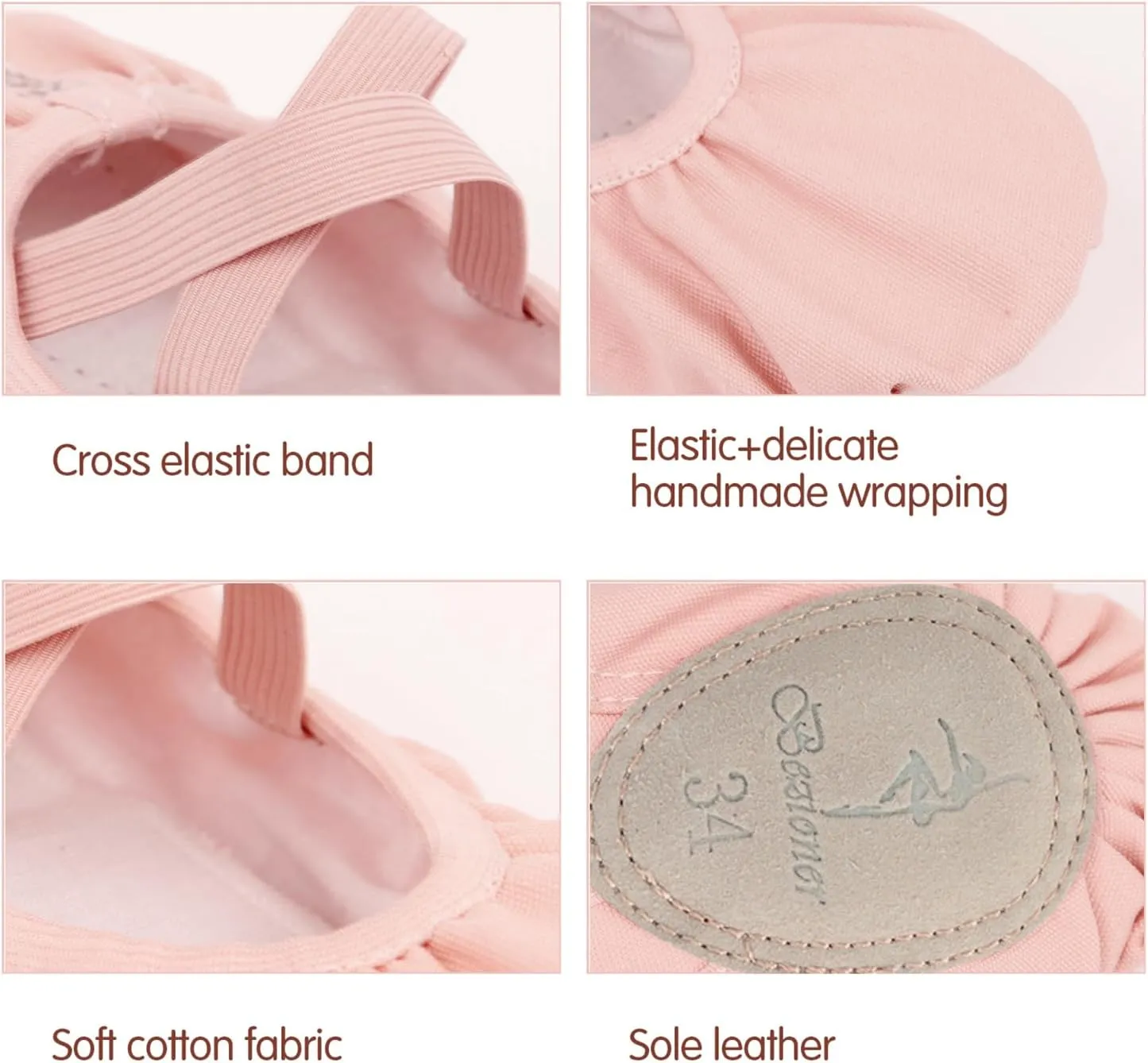 Bezioner Girls Canvas Ballet Shoes Ballet Slipper for Kids Women,Yoga Shoes for Dancing