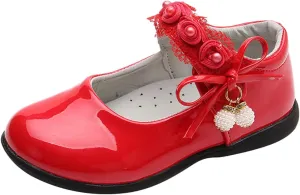 Big Girls Dancing Loafers Single Shoes Wedding Party Performance Shoes Lace Floral Decorations and Pendants