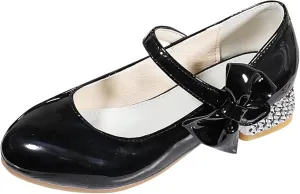 Big Girls Low Heels Loafers Girls Princess Dancing Party Performance Dress Shoes Children Bow Wide Shoes