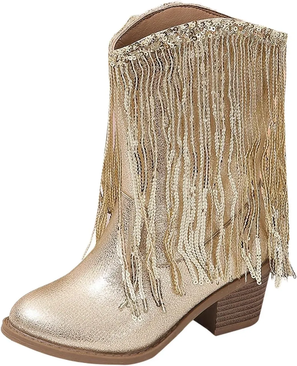 Boots for Girls Riding Shoes Cowgirl Mid-Calf Western Fringe Cowboy Little Kids Big Kids Toddler Dance Boot Birthday Dress