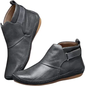Boots for Women No Heel New Arch Support Booties Side Zipper Vintage Leather Damping Shoes Platform Heel Boots