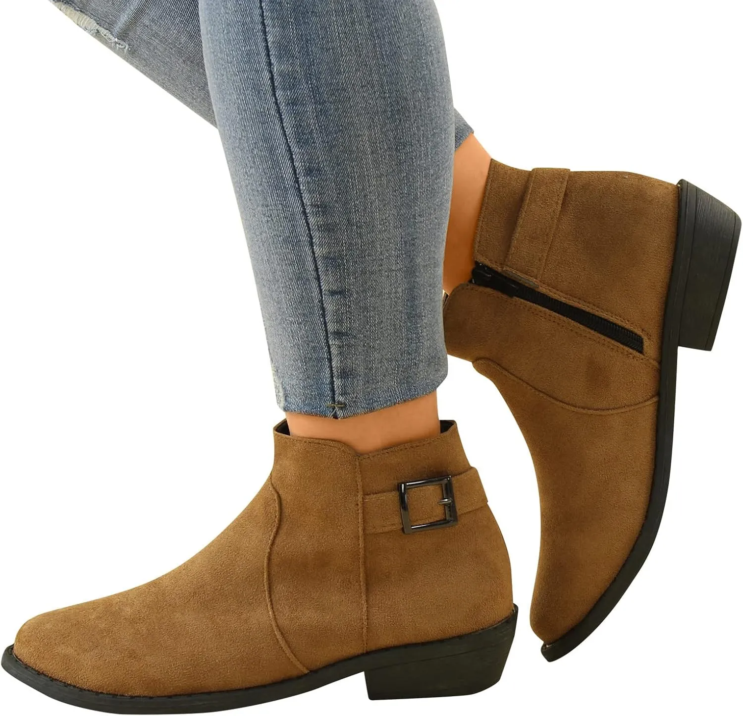 Boots for Women Premium Orthopedic Ankle Boots Arch Support Leather Comfortable Side Zip Wedge Booties 52