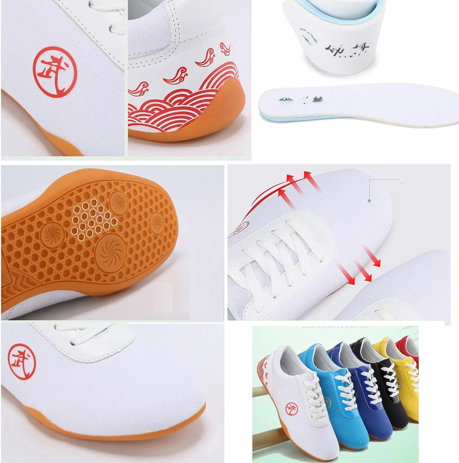Children's Martial Arts Shoes,Tai Chi Shoes,Child Canvas Shoes,Martial Arts Training Shoes,Kung Fu Performance Training Shoes with Cow Tendon Soles