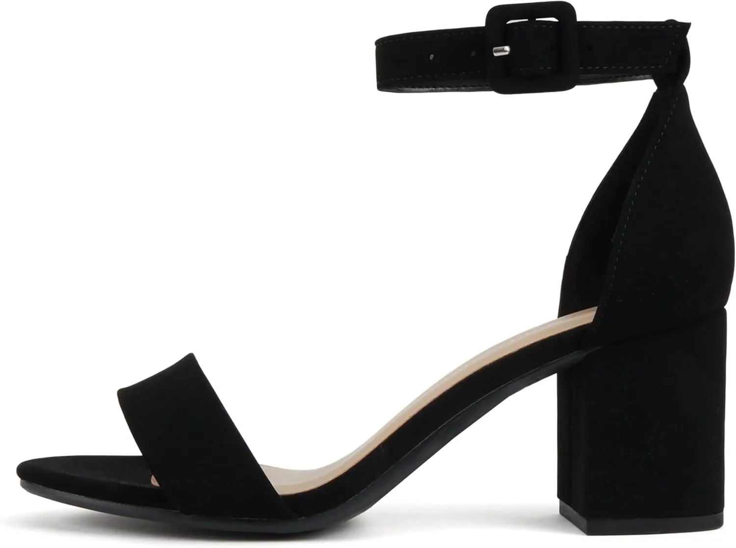 CITYCLASSIFIED W-Hallie ~ Women Round Toe Closed Back Counter Low Heel Dress Sandal with Adjustable Ankle Strap