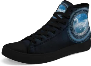 Colorful Canvas High-Top Sneakers for Men Women Sun Moon Dragon Design Lightweight Casual Shoes for Teens, Young Adults