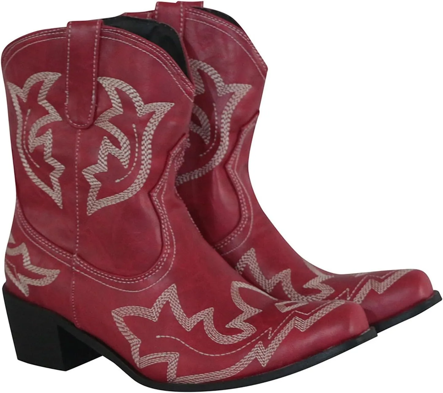 Cowboy Boots for Women Wide Calf Boots for Women Ankle Booties Vintage Cowboy Leather Non-Slip Low Heel Rider Boots