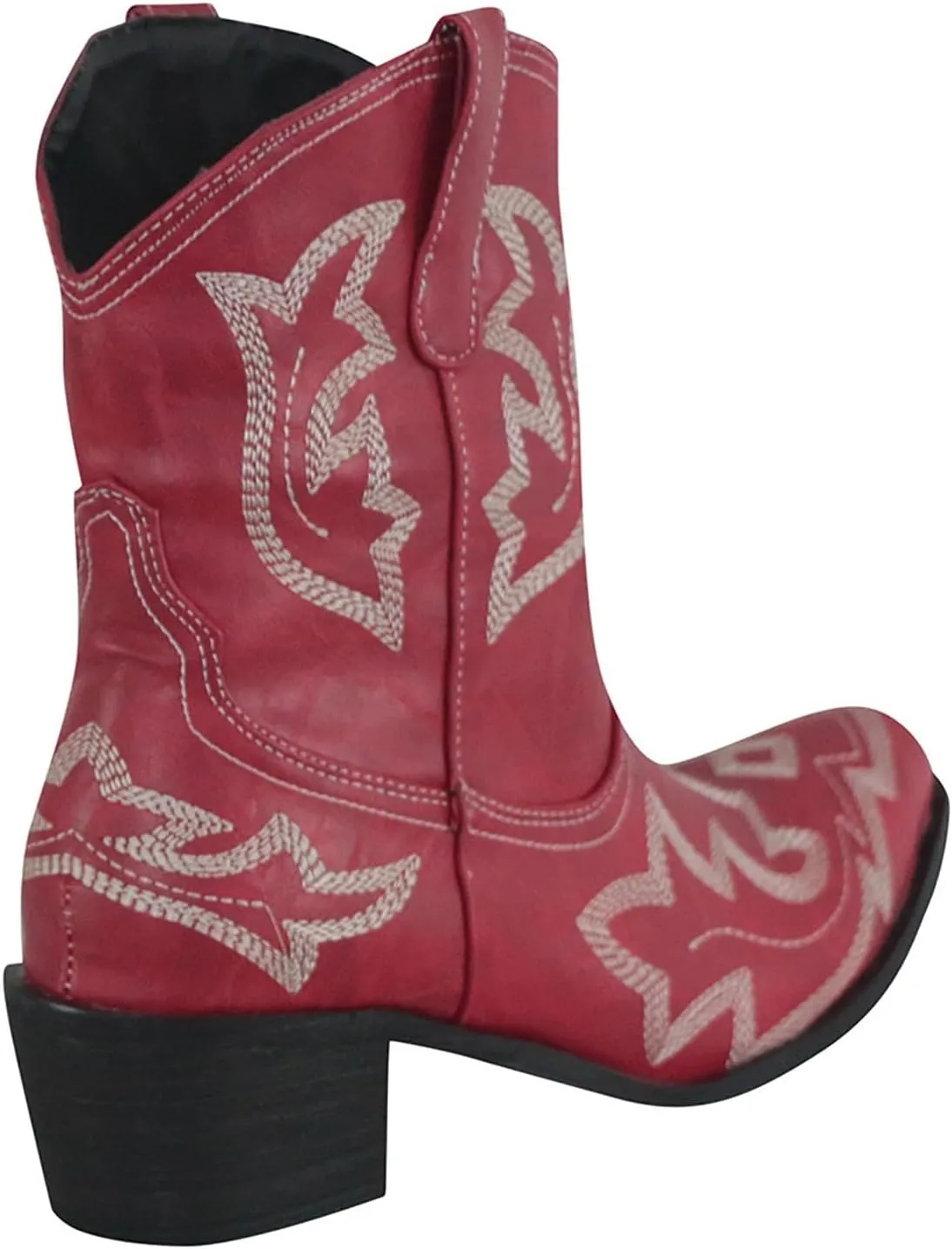 Cowboy Boots for Women Wide Calf Boots for Women Ankle Booties Vintage Cowboy Leather Non-Slip Low Heel Rider Boots