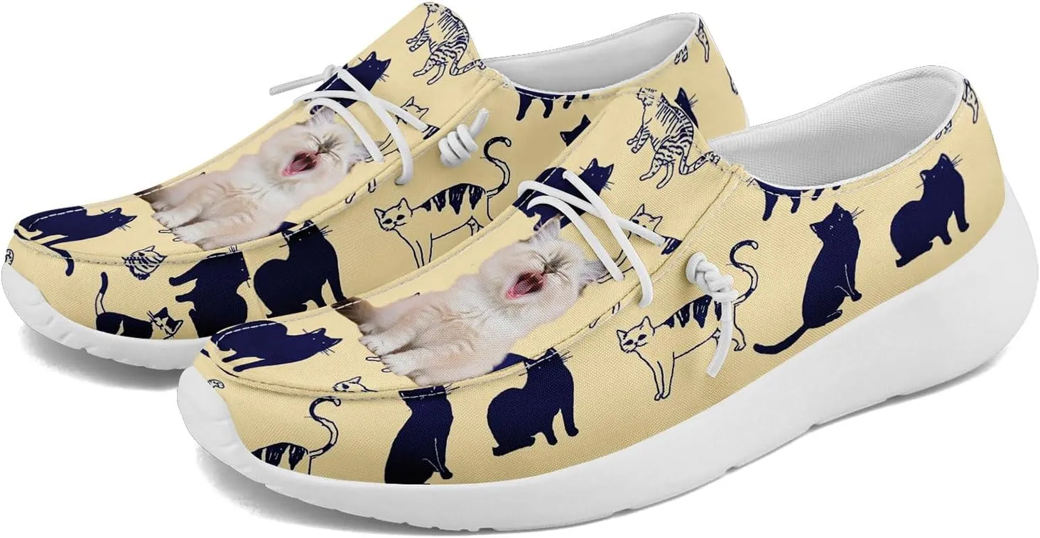 Custom Pet-Themed Canvas Loafers Shoes for Men Women Lightweight Slip-On Casual Shoes Personalized for Pet Lovers