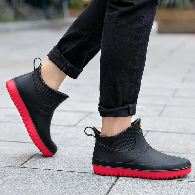 Cuzcare Winter Rain Ankle Boots For Men Slip-on Nonskid Orthopedic Shoes