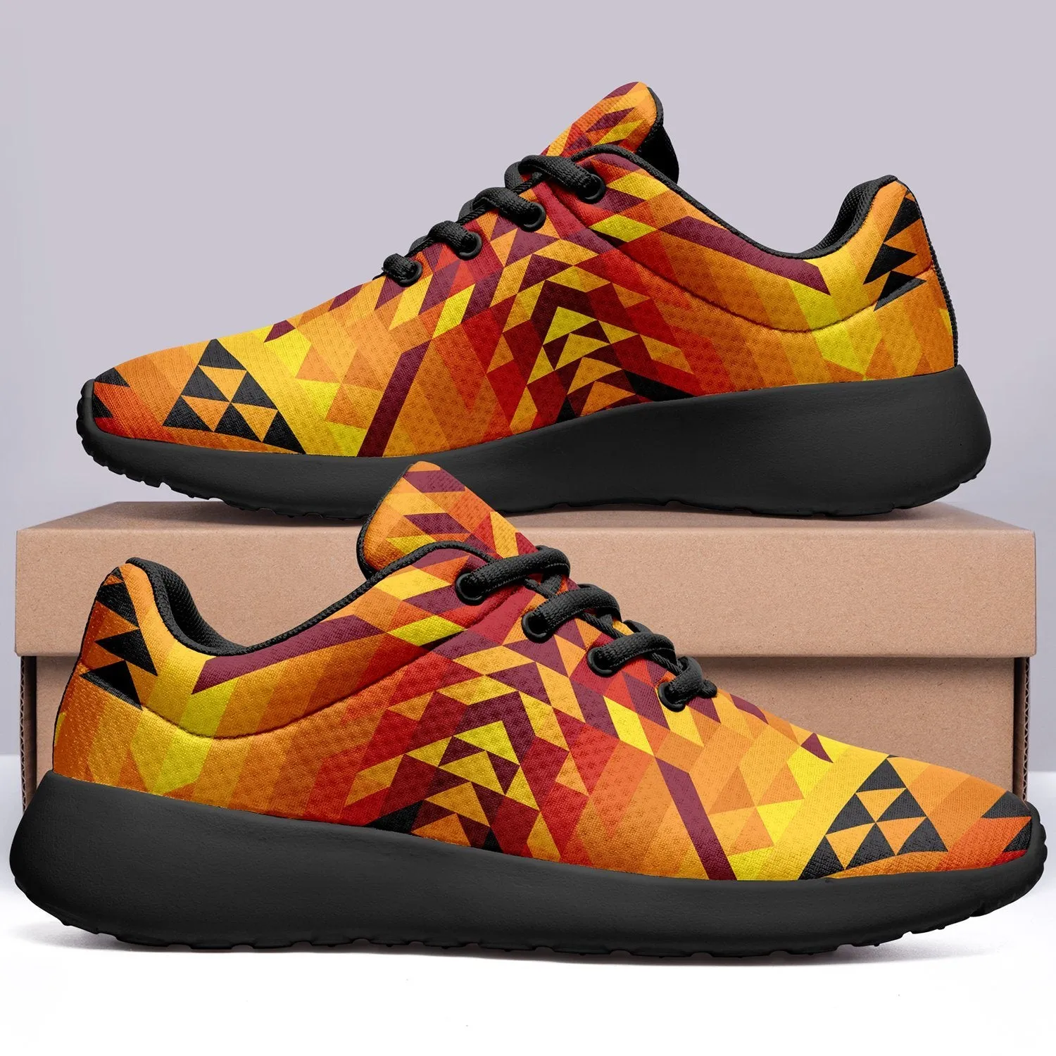 Desert Geo Yellow Red Ikkaayi Sport Sneakers