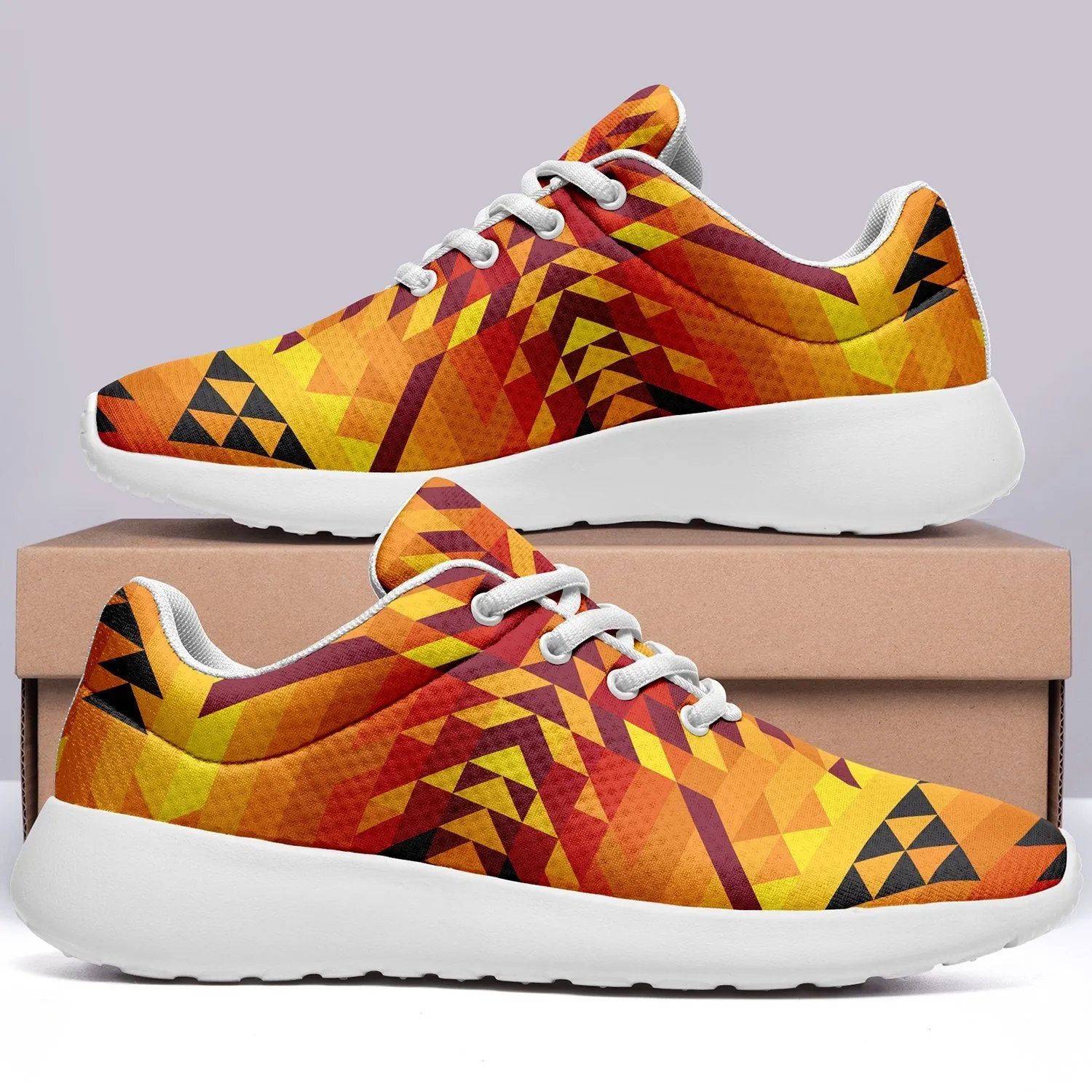 Desert Geo Yellow Red Ikkaayi Sport Sneakers