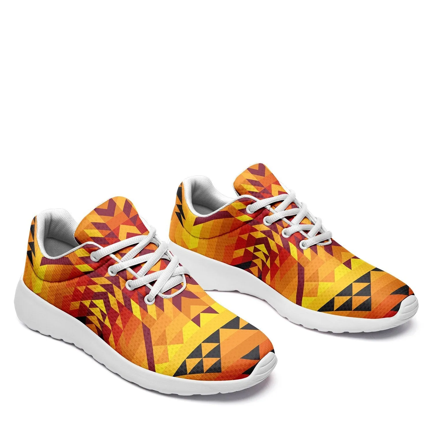 Desert Geo Yellow Red Ikkaayi Sport Sneakers