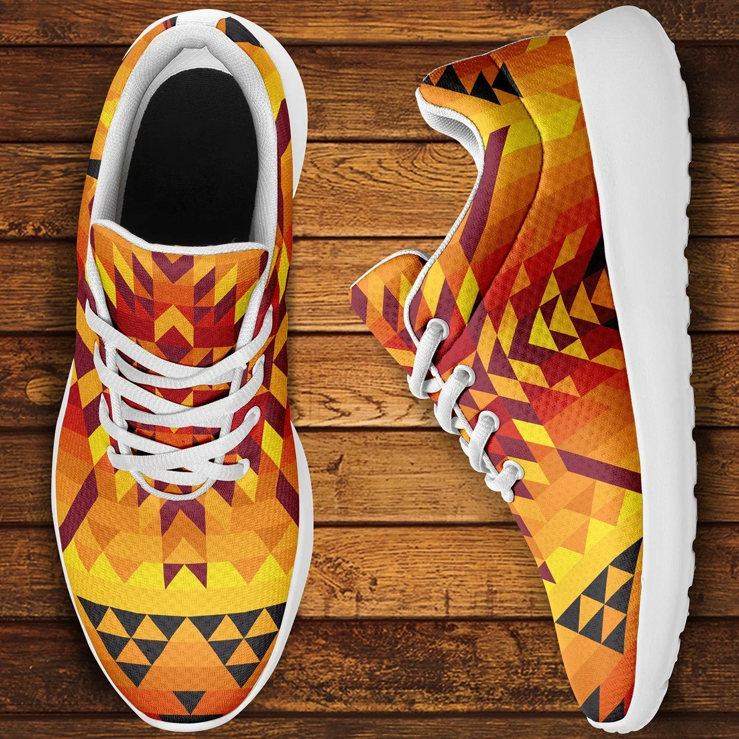 Desert Geo Yellow Red Ikkaayi Sport Sneakers