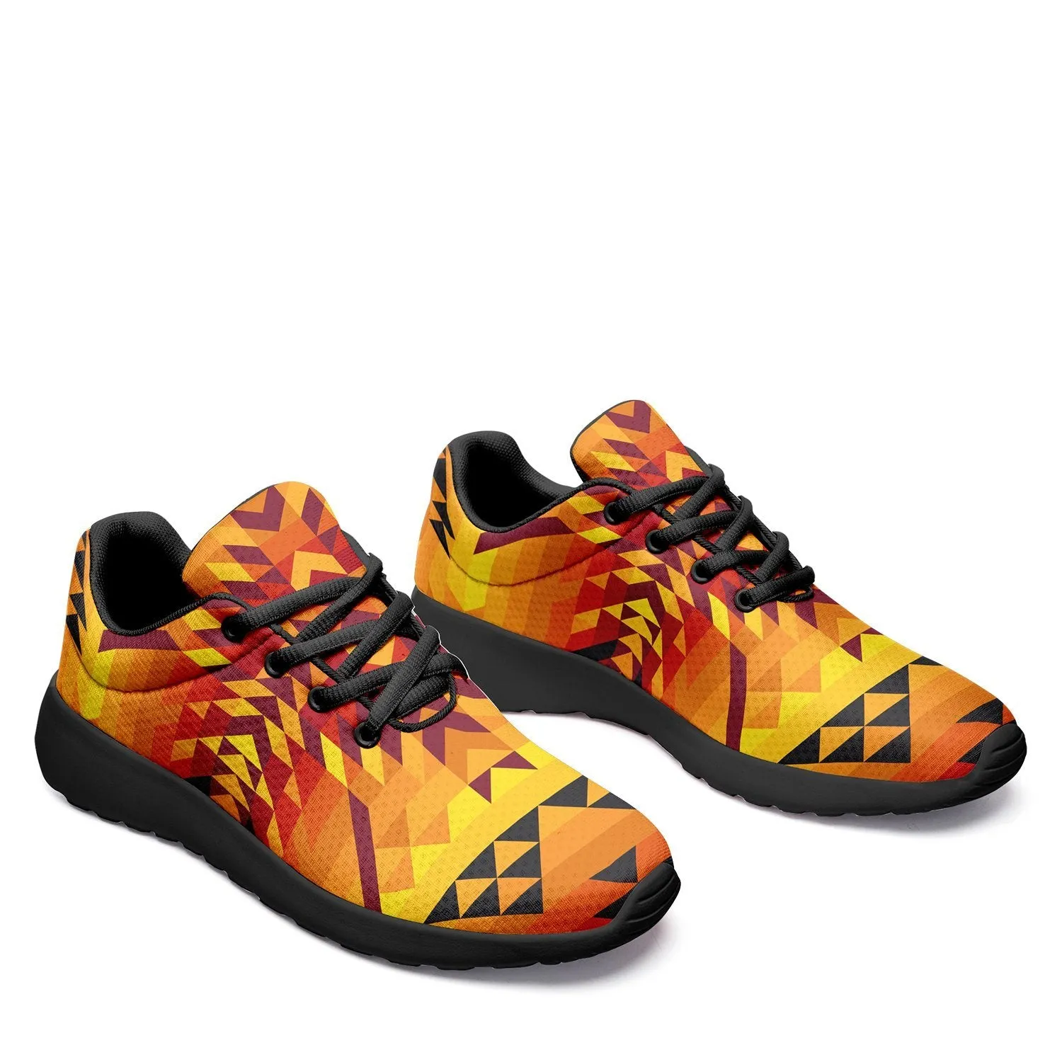 Desert Geo Yellow Red Ikkaayi Sport Sneakers