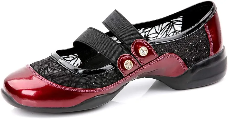 DKZSYIM Women's Dance Sneakers Practice Ballroom Performance Sports Shoes,Model P25