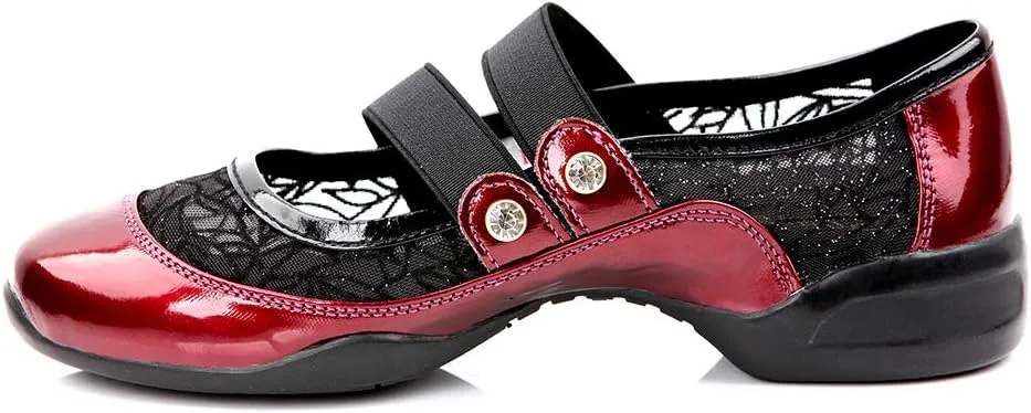 DKZSYIM Women's Dance Sneakers Practice Ballroom Performance Sports Shoes,Model P25