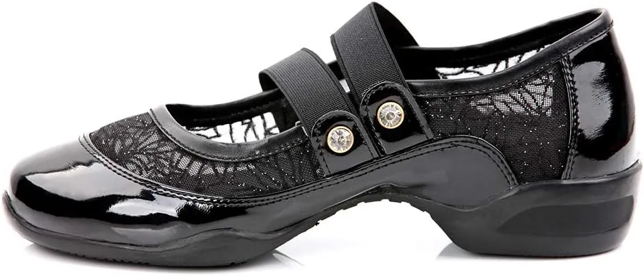 DKZSYIM Women's Dance Sneakers Practice Ballroom Performance Sports Shoes,Model P25
