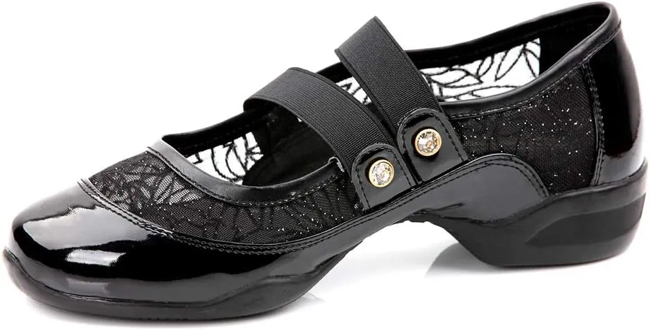 DKZSYIM Women's Dance Sneakers Practice Ballroom Performance Sports Shoes,Model P25
