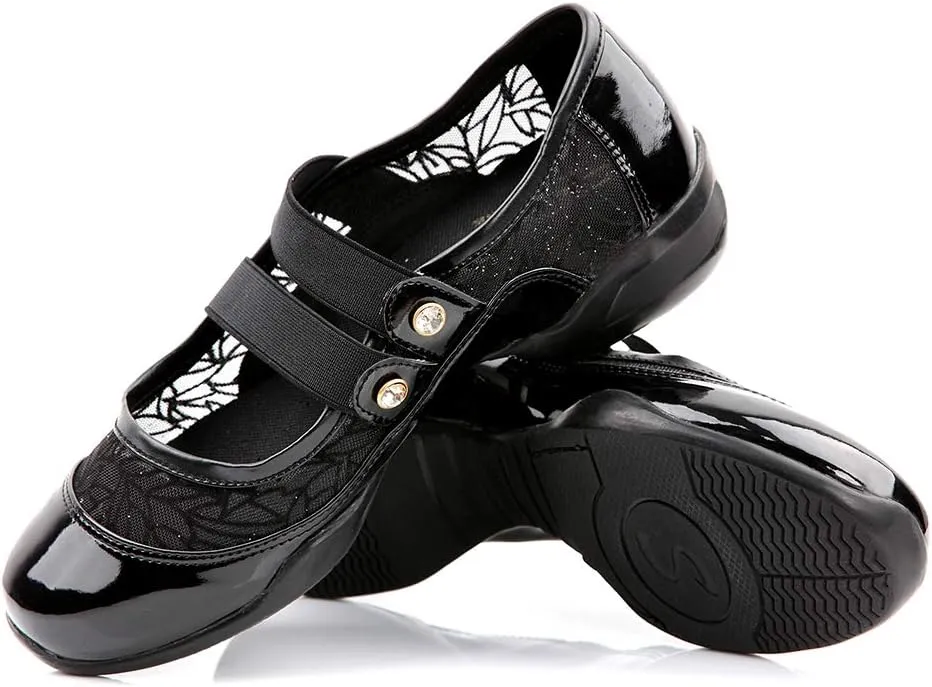DKZSYIM Women's Dance Sneakers Practice Ballroom Performance Sports Shoes,Model P25