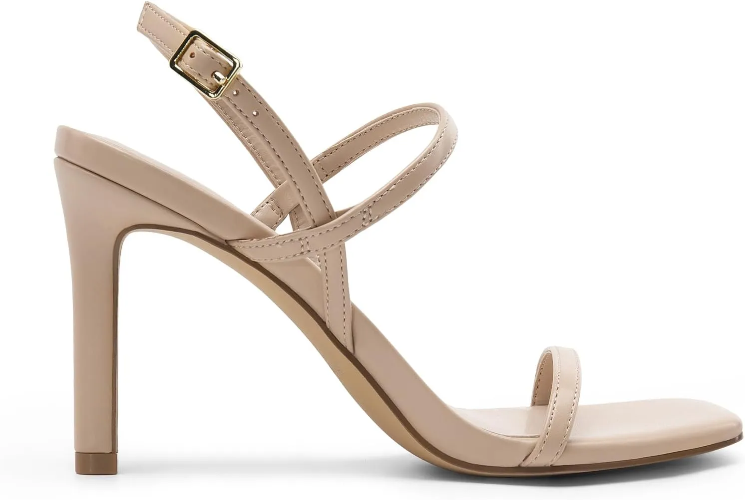 DREAM PAIRS Women??s Slingback Heels High Stilettos Open Square Toe Ankle Strap Pumps Sexy Comfort Strappy Dress Shoes Wedding Bridal Heeled Sandals