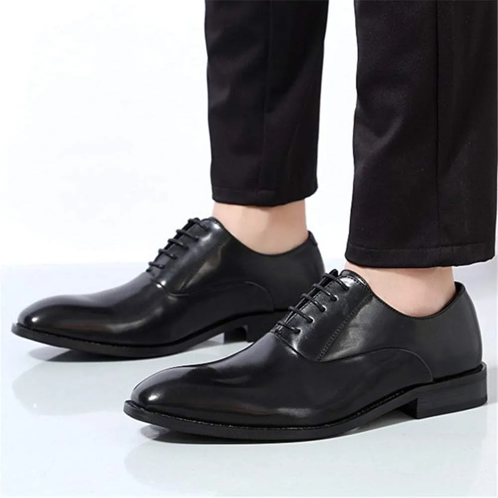 Dress Shoes for Men Lace Up Square Snip Toe Vegan Leather Low Top Slip Resistant Anti-Slip Block Heel Non Slip Wedding