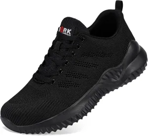 DYKHMILY Steel Toe Shoes for Men Lightweight Work Shoes Comfortable Safety Shoes Air Cushion Construction Shoes
