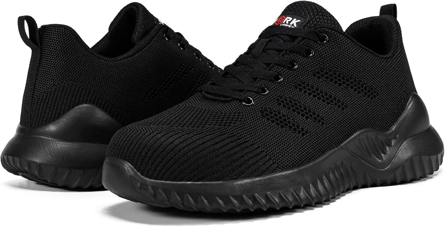 DYKHMILY Steel Toe Shoes for Men Lightweight Work Shoes Comfortable Safety Shoes Air Cushion Construction Shoes