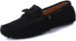 Easy to Put and Remove. Loafer Shoes for Men Boat Shoes Genuine Leather Stitching Details Round Toe Suede Vamp Flat Heel Flexible Resistant Anti-Slip Outdoor Slip on for All Occasions