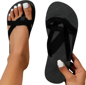 Eduavar Flip Flops for Women, Sandals for Women Dressy Open Toe Flat Sandals Comfortable Beach Flip Flops Shoes