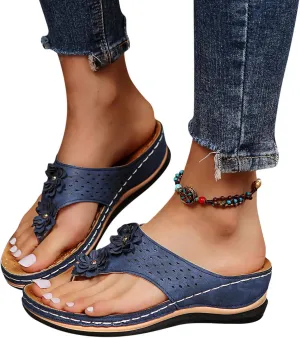 Eduavar Orthopedic Sandals for Women, Black Sandals Women Wide Width Open Toe Sandals Comfy Platform Sandals Travel Shoes