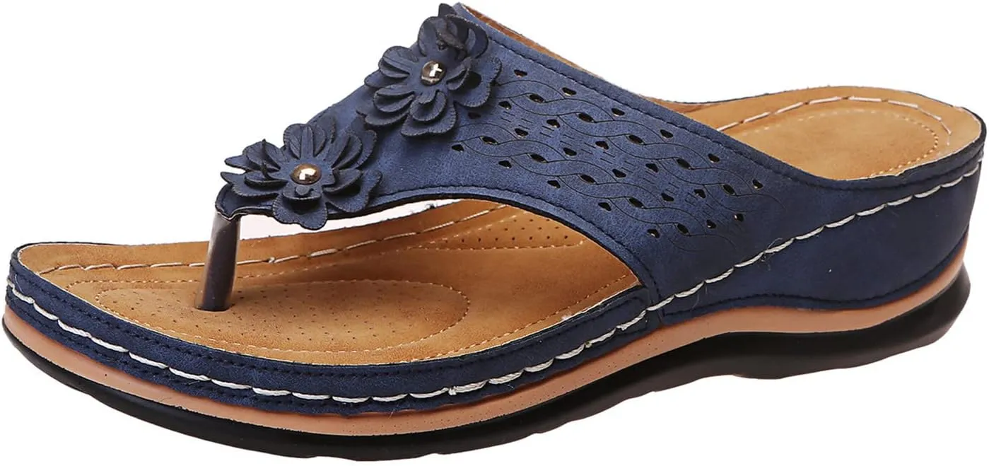 Eduavar Orthopedic Sandals for Women, Black Sandals Women Wide Width Open Toe Sandals Comfy Platform Sandals Travel Shoes